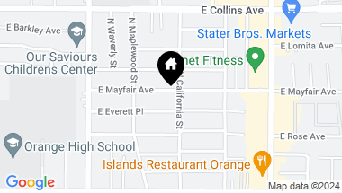 Map of 1230 E Mayfair Avenue, Orange CA, 92867