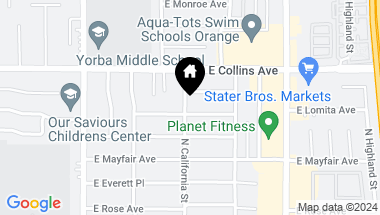 Map of 1305 E Lomita Avenue, Orange CA, 92867