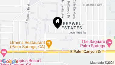 Map of 1076 E Deepwell Road, Palm Springs CA, 92264