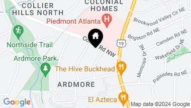 Map of 1896 Wycliff Road NW, Atlanta GA, 30309