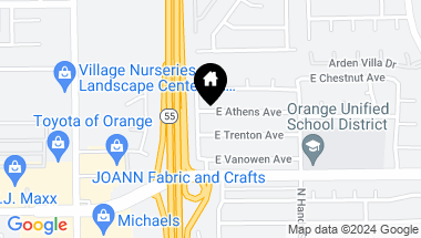 Map of 2130 E Athens Avenue, Orange CA, 92867