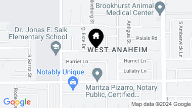 Map of 9662 Chanticleer Road, Anaheim CA, 92804