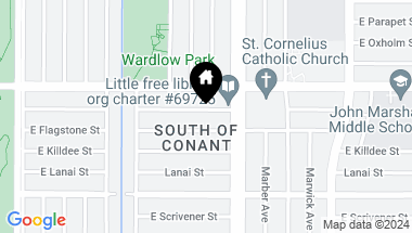 Map of 5424 E Coralite Street, Long Beach CA, 90808