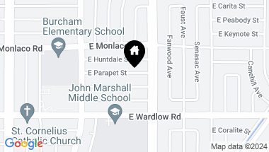 Map of 5836 E Parapet Street, Long Beach CA, 90808