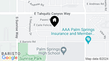 Map of 2166 E Calle Lileta, Palm Springs CA, 92262