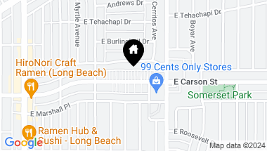 Map of 1117 E Carson Street, Long Beach CA, 90807