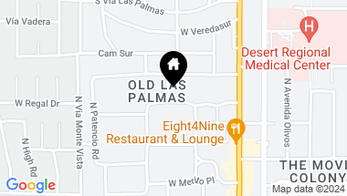 Map of 296 W HERMOSA Place, Palm Springs CA, 92262