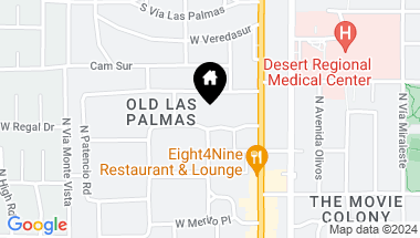 Map of 220 W Hermosa Place, Palm Springs CA, 92262