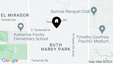Map of 1185 E Tachevah Drive, Palm Springs CA, 92262