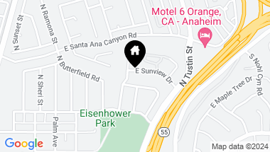 Map of 1640 E Sunview Drive, Orange CA, 92865