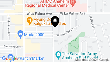 Map of 1012 N Loara Street, Anaheim CA, 92801