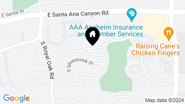 Map of 300 S Smokeridge, Anaheim Hills CA, 92807