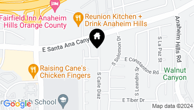 Map of 5817 E Avenida Portola E, Anaheim Hills CA, 92807