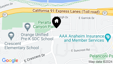 Map of 5250 E Gerda Drive, Anaheim Hills CA, 92807