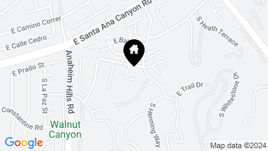 Map of 160 S Bonnie Gene Lane, Anaheim Hills CA, 92807