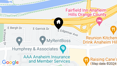 Map of 138 N Wade Circle, Anaheim Hills CA, 92807