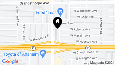 Map of 1507 S ROOSEVELT Avenue, Fullerton CA, 92832