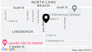 Map of 1216 E 56TH Street, Long Beach CA, 90805