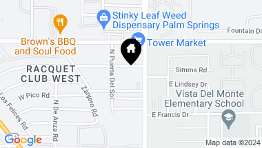 Map of 153 W Santa Catalina Road, Palm Springs CA, 92262