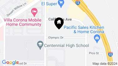 Map of 1131 Olympic Drive, Corona CA, 92881