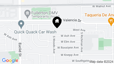 Map of 634 W West Avenue, Fullerton CA, 92832