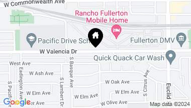 Map of 1310 W Valencia Drive, Fullerton CA, 92833