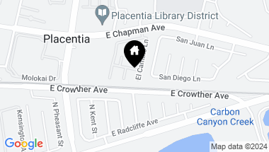 Map of 313 El Camino Lane, Placentia CA, 92870
