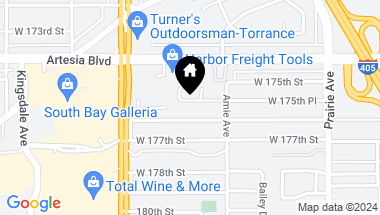 Map of 4232 W 175th Place, Torrance CA, 90504