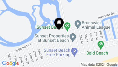 Map of 102 N Shore Drive W, Sunset Beach NC, 28468