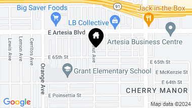 Map of 1601 E 65th Street, Long Beach CA, 90805