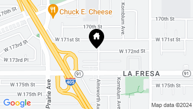 Map of 3806 W 172nd Street, Torrance CA, 90504