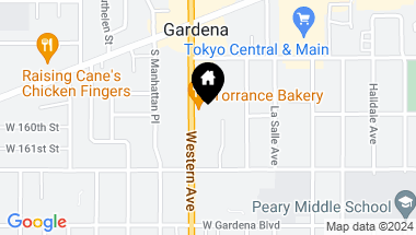 Map of 16008 S Western Avenue, Gardena CA, 90247
