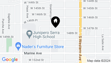Map of 1939 W 148th Street, Gardena CA, 90249