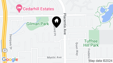 Map of 2640 Medford Place, Fullerton CA, 92835