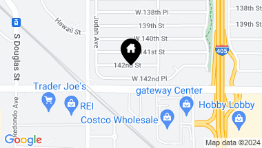 Map of 5439 W 142nd Place, Hawthorne CA, 90250