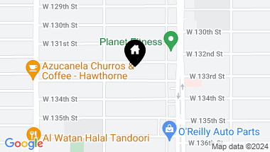 Map of 4521 W 133rd Street, Hawthorne CA, 90250