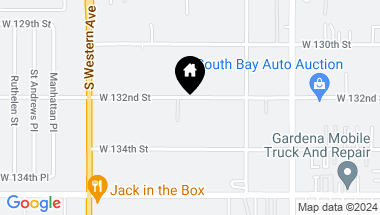 Map of 1600 W 132nd Street, Gardena CA, 90249