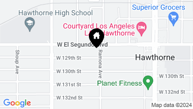 Map of 4613 W 129th Street, Hawthorne CA, 90250