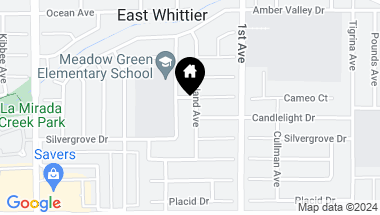 Map of 12111 Groveland Avenue, Whittier CA, 90604