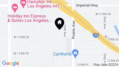 Map of 11716 Oxford Avenue, Hawthorne CA, 90250