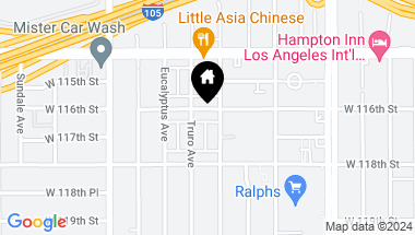 Map of 4624 W 116th Street, Hawthorne CA, 90250