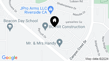 Map of 1400 Tiffany Drive, Riverside CA, 92506