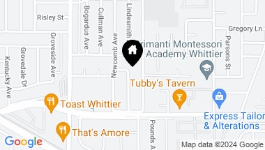 Map of 10964 Lindesmith Avenue, Whittier CA, 90603