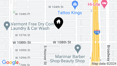 Map of 605 W 107th ST, LOS ANGELES CA, 90044