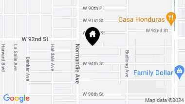 Map of 1320 W 93rd Street, Los Angeles CA, 90044