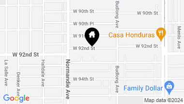 Map of 1256 W 92nd Street, Los Angeles CA, 90044