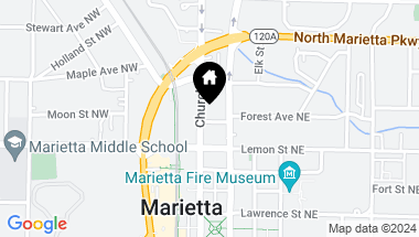 Map of 192 Church Street NE, Marietta GA, 30060