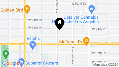 Map of 1553 W 85th Street, Los Angeles CA, 90047