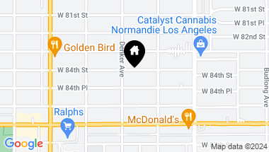 Map of 1542 W 84th Street, Los Angeles CA, 90047