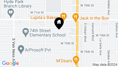 Map of 1907 W 74th Street, Los Angeles CA, 90047